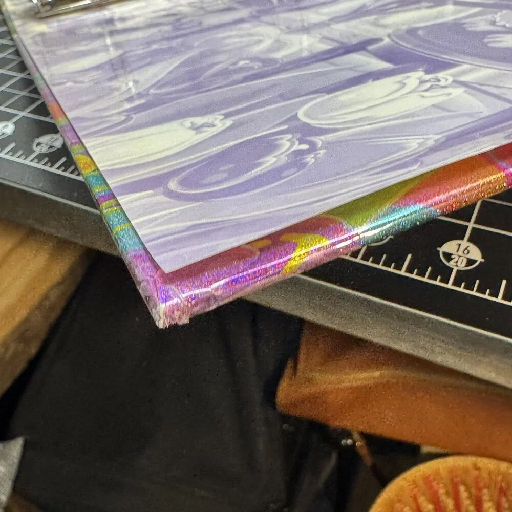 Lisa Frank Paris-Themed Glitter 3-Ring Binder With Poodle & Girl Illustration